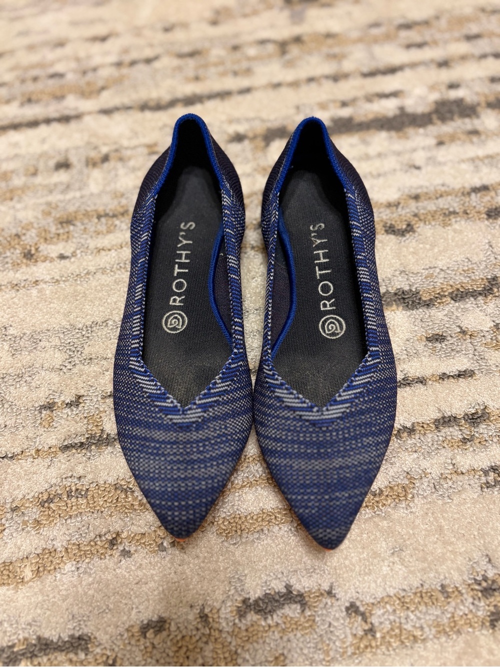 Rothy's | Navy Pointed Knit Flats size 7